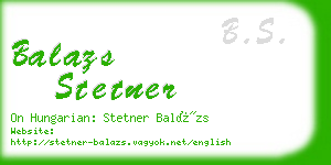 balazs stetner business card